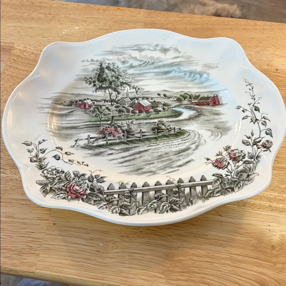 VINTAGE JOHNSON BROTHERS THE ROAD HOME SERVING PLATTER
